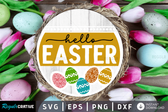 FREE Hello Easter Svg, Graphics for Crafts