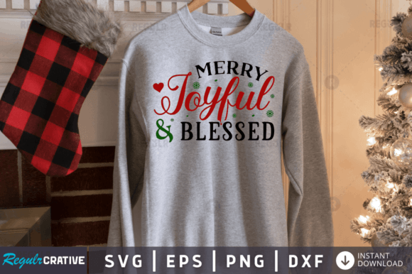 FREE Merry Joyful Blessed Svg Design