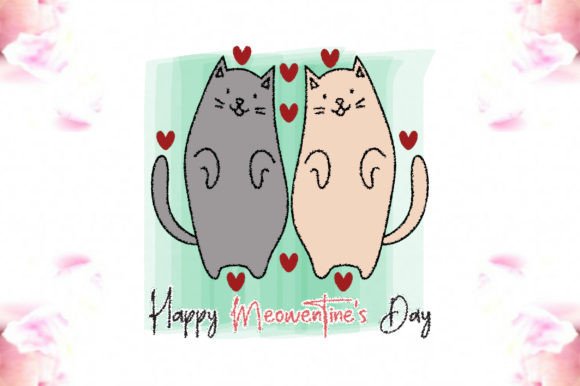 Happy Meowentine s Day Sublimation Graphics for Crafts