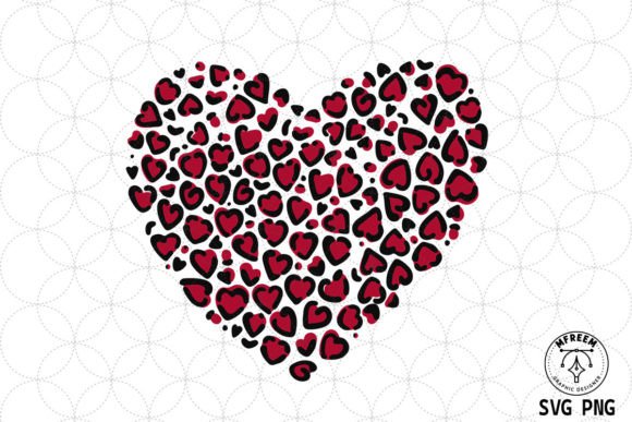 Leopard Heart Valentine Day Sublimation Graphics & Crafts