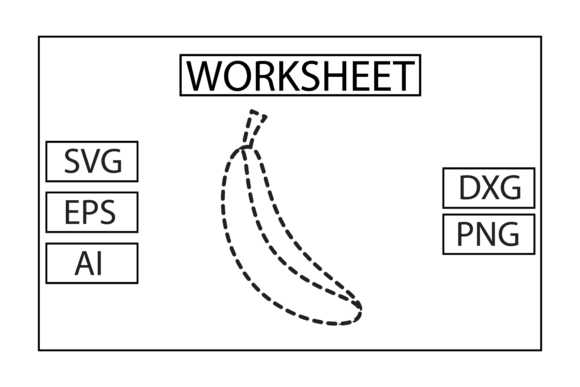 Worksheet Fruit Banana: Graphics for Crafts and Creative Design